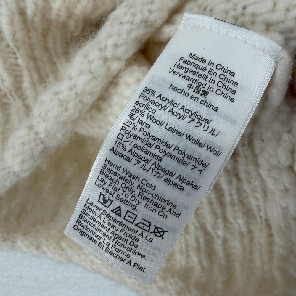 J Crew Sweater Womens Small Beige Alpaca Wool Blend Button Cardigan Pockets‎ - Picture 7 of 8